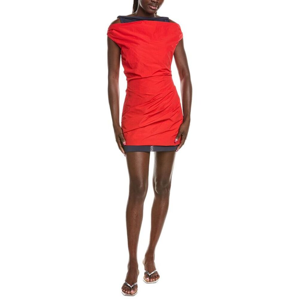 Paris Georgia Womens Atlas Mini Dress, Red